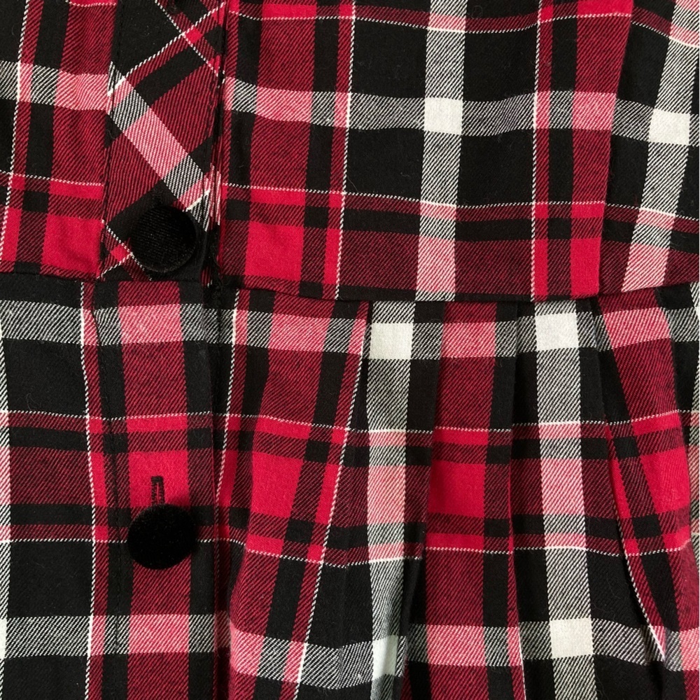 Lanz of Salzburg 100% Cotton Nightgown Dress Red Black Plaid Black Trim Size 1X - Picture 9 of 14